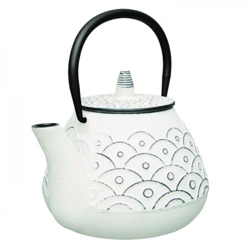 Чайник заварювальний чавунний, білий, 950 мл