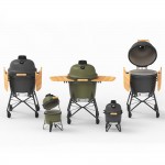 Гриль малий LEO, кераміка, зелений матовий, 33 см