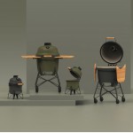 Гриль великий LEO, кераміка, зелений матовий, 58 см