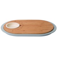 Дошка для нарізки LEO, з піддоном і ємністю для соусу, 39 х 23 х 2,5 см