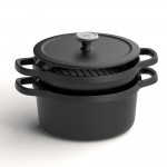 Сковорода-гриль LEO GRAPHITE з двома ручками, чавун, діам. 26 см, 2,1 л