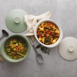 Форма з кришкою кругла LEO BALANCE, бежевий, кераміка, діам. 24 см, 2,3 л