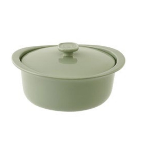 Форма з кришкою кругла LEO BALANCE, зелений, кераміка, діам. 24 см, 4,5 л