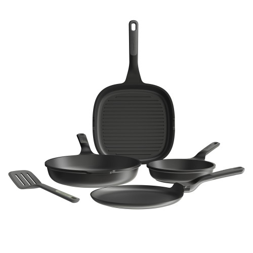 Набір сковорідок з антипригарним покриттям LEO STONE+, з лопаткою LEO BALANCE, 35 см, 4 пр.