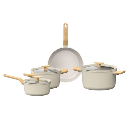 Набір посуду з антипригарним покриттям LEO BALANCE Cream, 7 пр.
