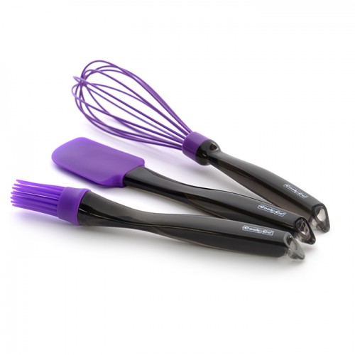 Набір з лопатки, вінчика і пензлика, фіолетові, 3 пр.