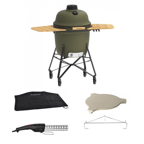 Акційний комплект: Великий керамічний гриль-піч, зелений + аксесуари