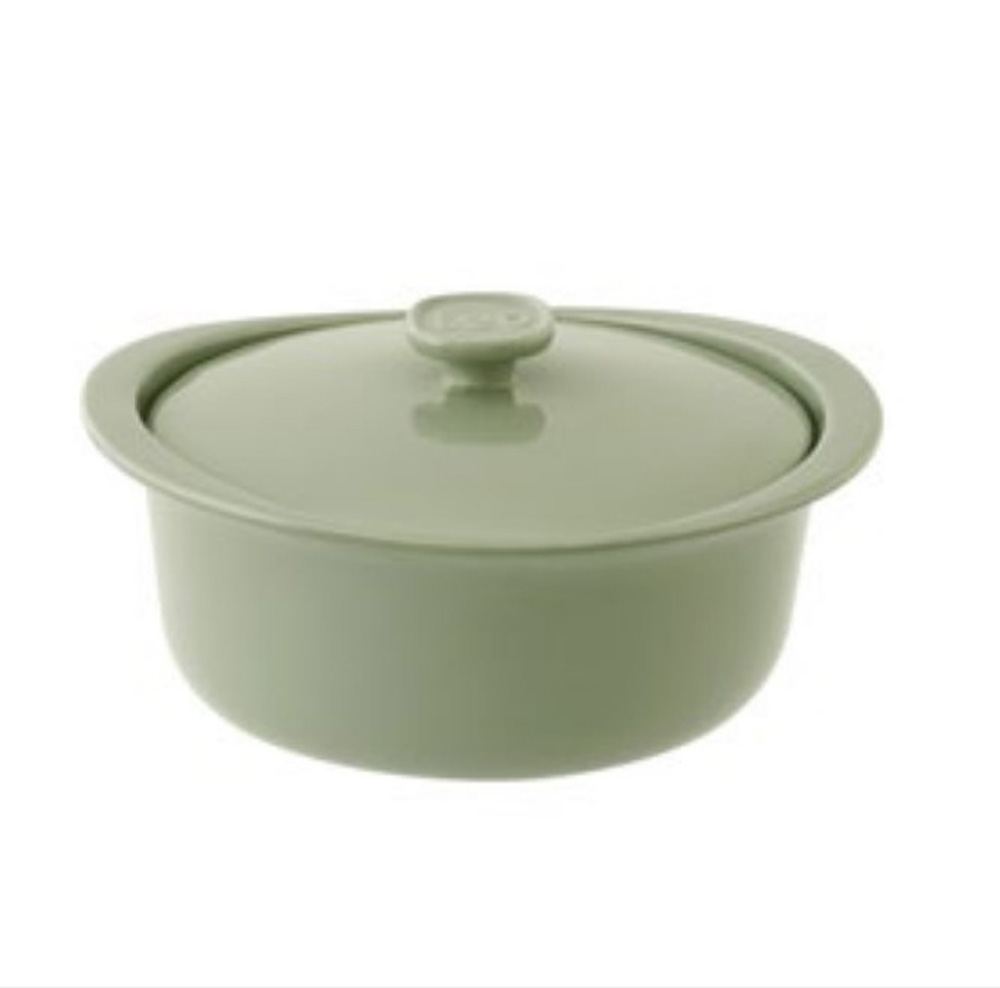 Форма з кришкою кругла LEO BALANCE, зелений, кераміка, діам. 24 см, 4,5 л