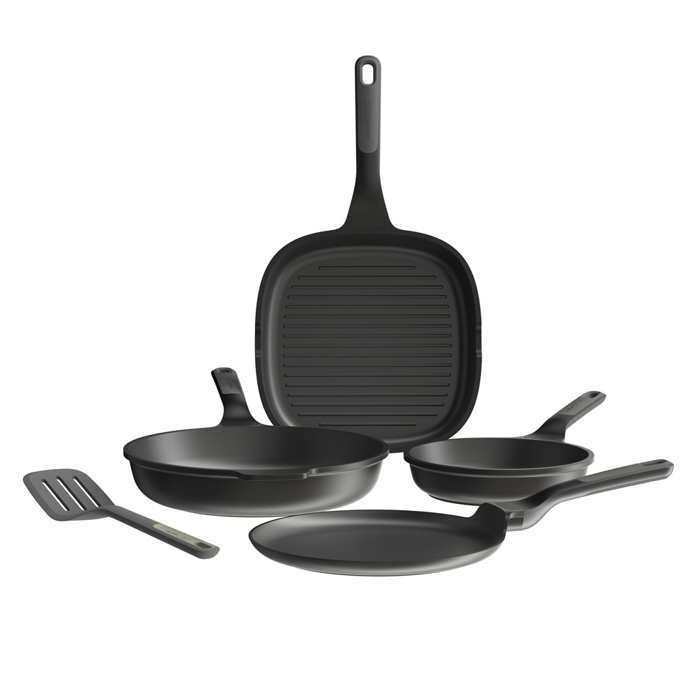 Набір сковорідок з антипригарним покриттям LEO STONE+, з лопаткою LEO BALANCE, 35 см, 4 пр.