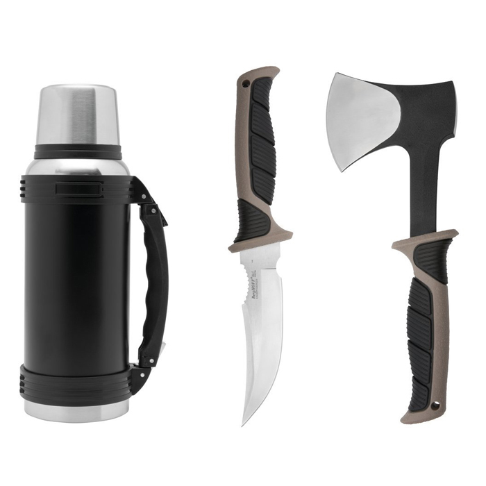 Подарунковий набір Outdoor: термос, мисливський ніж, сокиру, 3 пр.